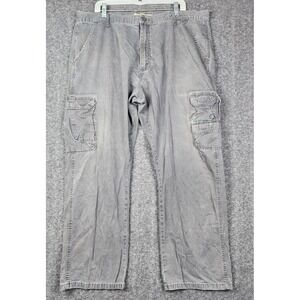 Wrangler Cargo Pants Mens 42x30 Gray 70BRWAH Straight Leg Workwear Utility